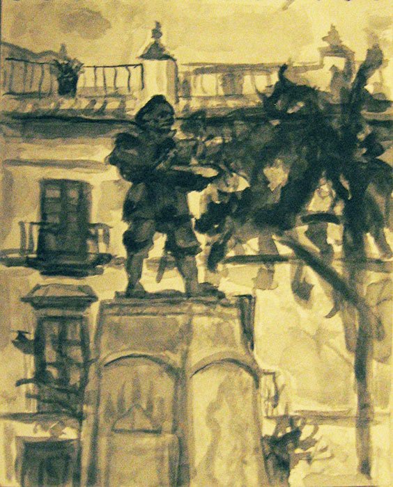 Peinture, Artiste-peintre, seville zurbaran statue